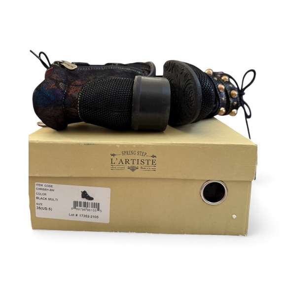 Spring Step L’Artiste Chrissy-BM Boots | Black Multi | Size 35 (US 5) - Picture 6 of 7